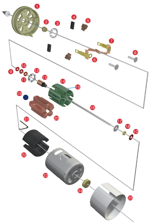  有刷馬達分解圖